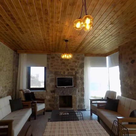 Denize Sifir Restore Edilmis Ahsap Tavan Tas Villa Bodrum